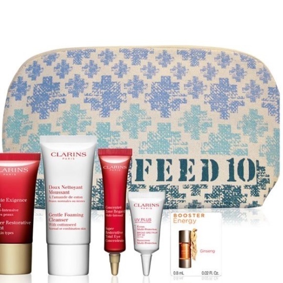 NWOT FEED 10 for Clarins Cosmetic Pouch - Picture 1 of 12